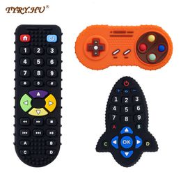 Teethers Toys 1PC Silicone Baby Teether TV Remote Control Shape Rodent Gum Pain Relief Teething Toy Kids Sensory Educational 230822