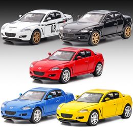 Diecast Model car UM 1/64 Mazada RX-8 Diecast Toys Classic Model Car JDM Wankel Engine Racing Car Vehicle Collection for Children Gifts 230821