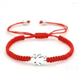 Charm Bracelets Lovely Stainless Steel Little Girls For Women Female Child Wish Good Lucky Red String Bracelet Friendship Jewelr