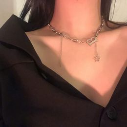 Choker Punk Letter B Pendant Thick Chain Necklace For Women Men Goth Neck Chains Vintage Jewellery Gift