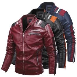 Men's Trench Coats Punk Style Jacket PU Leather Men Fashion Clothing Autumn Coat Motorcycle Artificial High Quality 230822