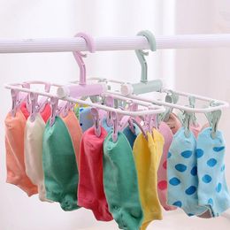 Hangers 12 Clip Folding Drying Rack Underwear Socks Multi-functional Clothes High Quality Patterns