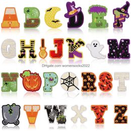 Sewing Notions Tools Cute Halloween Iron Ones Ghost Bat Spider Shape Letters Cartoon Embroidered Applique Diy Craft Accessories Fo Dhor1