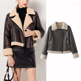 Women's Leather ZXRYXGS Cross Border Foreign Trade Clothing 2023 High-quality PU Winter Coat Short Zipper Motorcycle Trend Jacket