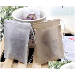 Coffee Tea Tools 60 X 80Mm Wood Pp Philtre Paper Disposable Strainer Philtres Bag Single Dstring Heal Seal Bags No Bleach Go Green Za1 Dhywp