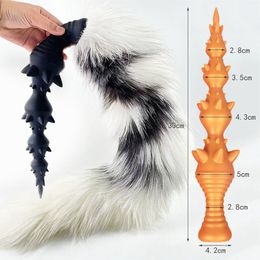 Anal Toys Butt Plug With Tail Cosplay Adult Sex Games For Women Dog DildosSpiked Plugs DIY 356595cm Real toys 230821
