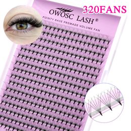False Eyelashes OWOSC Pointy Base Premade Volume Fans Eyelash Extension 3D6D8D10D12D14D Individual Sharp Stem 320 fans Custom 230821