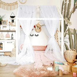 Curtain RYB HOME Kids Bed Canopy For Nursery - Decorative Soft Voile Sheer Window Scarf DIY Ascot Top Princess/Baby
