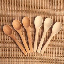 Whole- 3 Pieces Lot Mini Wooden Spoon Kitchen Cooking Teaspoon Condiment Utensil Coffee Spoon Kids Ice Cream Tableware Tool3338