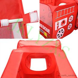 Toy Tents Children's indoor fire truck tent room game house foldable children outdoor car toy tents R230830