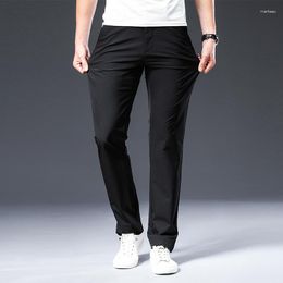 Men's Pants 2023 Pant Spring Summer Breathable Solid Colour Mid Straight Loose Men Trousers Plus Size 42