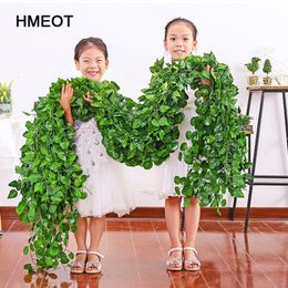 Faux Floral Greenery 200CM Artificial Plants Rattan Creeper Green Leaf Ivy Vine For Home Wedding Decor Wholesale DIY Hanging Garland Fake Flowers 230822