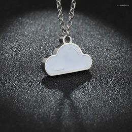 Pendant Necklaces 2023 Bohemian Sky Cloud Acrylic Women's Charm Sweater Chain Necklace Stainless Steel Jewellery Gift Never Fade