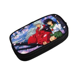 Learning Toys Inuyasha Kagome Higurashi Pencil Cases for Girl Boy Large Capacity Classic Cartoon Demon Pen Bag Box Stationery