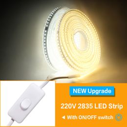 Other Event Party Supplies 220V Waterproof LED Strip Light High Brightness 120LEDsm For Home Decoration Kitchen Outdoor Garden LED Light With Switch 230821