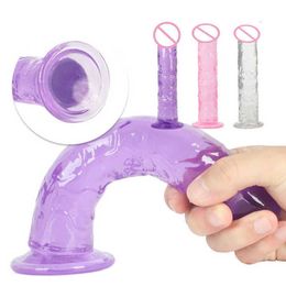 Massager 3 Size Translucent Soft Jelly Big Dildo Realistic Fake Penis Butt Plug for Woman Men Vagina Anal Massage Product