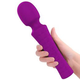 8-frequency 5-speed female masturbation massage stick fully covered with adhesive magnetic suction charging Grade 7 waterproof AV vibrator