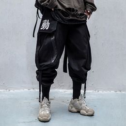 Men's Pants big bag overalls ribbon male function tooling womenMen's clothes Harajuku Hiphop Cargo Jogger Leggings oversized lover 230821