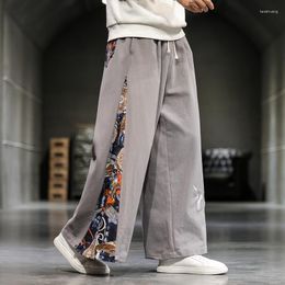 Men's Pants Oversized Harem Harajuku Wide-leg Trousers Male Cotton Linen Loose Streetwear Men Casual Vintage 5XL