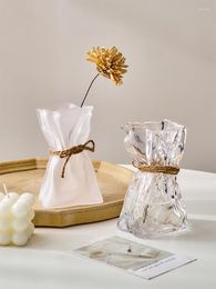 Vases Nordic Creative Glass Vase Ins Wind Transparent Simulation Flower Water Arrangement High-end Living Room Decoration