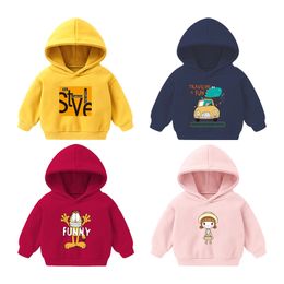 Clothing Sets Baby Boys Girls Casual Sweatshirts Long Sleeve Cartoon Hooded Jacket Tops Warm Pullovers Clothes For Kids 25Y Fleece Hoodie 230822