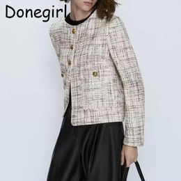 Womens Jackets Donegirl Women Fashion Texture Slim Commute Simple Casual Versatile Spring Autumn Short Cardigan Coat Female 230821