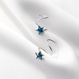 Stud Earrings 925 Sterling Silver Women's Small Wave Star Ear Bones Buckle Ring Tightly Packed Mini Double Jewellery