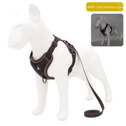 Dog Collars Reflective Lead Rope Vest Type Pet Chest Harness Breathable Cat Walking