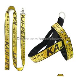 Dog Collars Leashes No Pl Harness And Set Grande Durable Gold Chain Nylon Pets Collar Leash Long Rope Lettered For Small Medium Large Dhlhl
