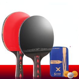 Table Tennis Raquets 5star table tennis racket training tworacket threeracket set ping pong paddle 230821