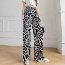 Women's Pants Women Y2K Clothes Ice Silk Wide Leg Summer Baggy Showing Thin Casual Oversized Dragging Trousers Korean Style 2023