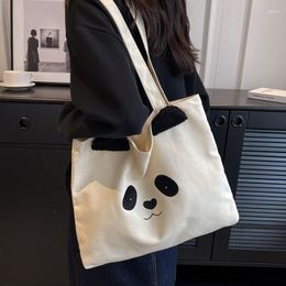 Evening Bags Bag 2023 Japanese Simple Tote Cute Panda Canvas Large Capacity Shoulder Women's Handbag