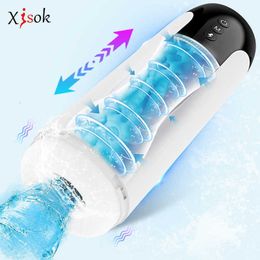 Automatic Telescopic Male Masturbator Thrusting Machine Vibration Blowjob Moaning Masturbation Cup Adult Men Ipx7