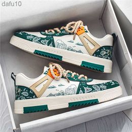 Water Shoes Men's Shoes 2023 New Summer Sports Breathable Deodorant All-match Cashew Flower Boys Raise Board Shoes Trend Casual Color Shoes HKD230822