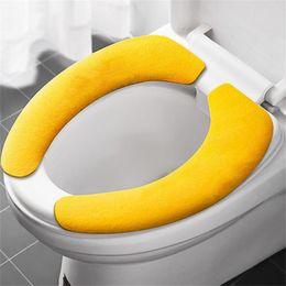 Toilet Seat Covers Cover Bathroom Mat Sticker Warm Washable Reusable Universal Supplies