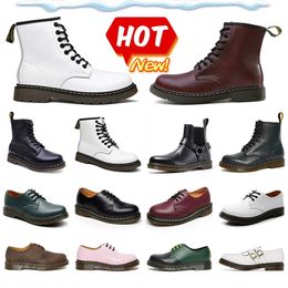 Botas de designer quente botas curtas Doc martens designer masculino homem marten alto couro de inverno booties de neve oxford sapatos de tornozelo preto botas brancas tamanho 35-45