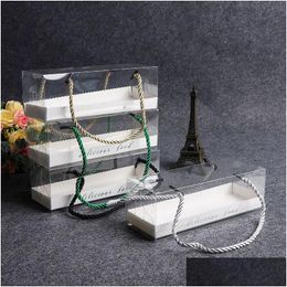 Gift Wrap 18.5Cmx6.5Cmx6.5Cm Clear Transparent Packing Box With Tray Baked Cookie Birthday Cake Lx1171 Drop Delivery Home Garden Festi Dhl42