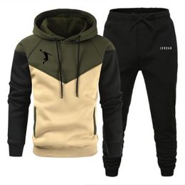 Men's Tracksuits Autumn and winter Sportswear suit men's hoodies set casual warm sports sweater brand pullover jogging pants 2-piece set 230822