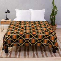 Blankets African Kente Pattern 3 Sofa Fabric Plaid Plush Sherpa Throw Blanket