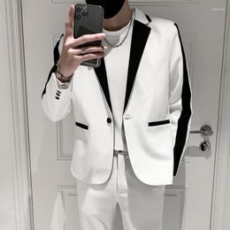Men's Suits 2023 Boutique Suit Fashion Color Matching Casual Jacket Wedding Dress Slim High-quality