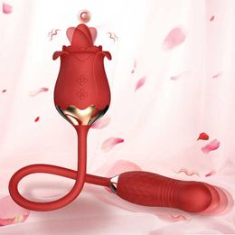 Massager Rose Flower Dildo Sucking Vibrator for Women Clit Clitoral Stimulation Adult Silicone with g Spot Thrust