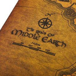 Wall Stickers 36515cm The Rings Middle Earth Map Retro Kraft Paper Poster Decoration Sticker Home Decorations 230822