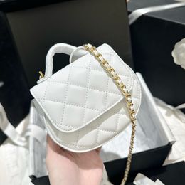 Luxury Leather Mini Shoulder Bag French Brand Classic Diamond Lattice Designer Bags Fashionable Women's Metal Chain Crossbody Bag 23 New Dinner Bag 14CM