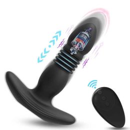 Massager Powerful Silicon Retractable Vibrator Usb Charging Wireless Remote Control Dildo Anal Plug Female Masturbation Adult