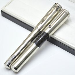 wholesale Great Mahatma Gandhi Signature Rollerball Fountain Pen Black Carbon Fibre And Titanium Metal Office Writing Stationery With Serial Number 0680/3000