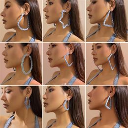 Hoop Earrings Simple Denim For Women Egirl Exaggerated Big Circle Round Heart Star Geometry Korean Party Jewelry Gifts