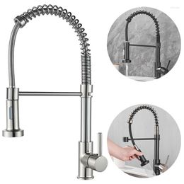 Kitchen Faucets Sink Faucet Pull Down Single Handle Deck Mounted Mixer Tap 360 Rotation & Cold Water With Dual Spout