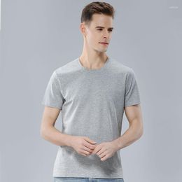 Men's T Shirts OEM Camisetas Custom Logo Printing Solid Blank Mercerized Cotton 200 GSM Casual Crewneck Tee Mens