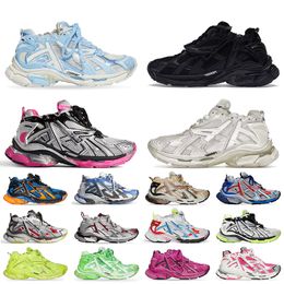 Women Mens Casual Designer Shoes Track Runners 7 balencaigas7.0 Leather White Black Silver Pink Nylon Mesh Tracks Trainers Graffiti Dark Taupe Platform Sneakers
