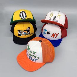 Latest Design caps Letter Embroidery Fashion Wave Cap Male Hip Hop Travel Visor Mesh Punk Baseball Hats286g